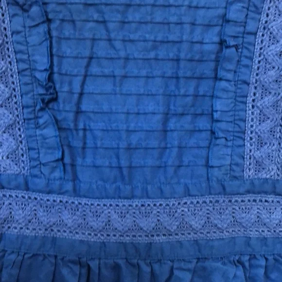Maeve dress Women's size Small S blue sundress Made in India EUC lace pleat EUC - Picture 5 of 12